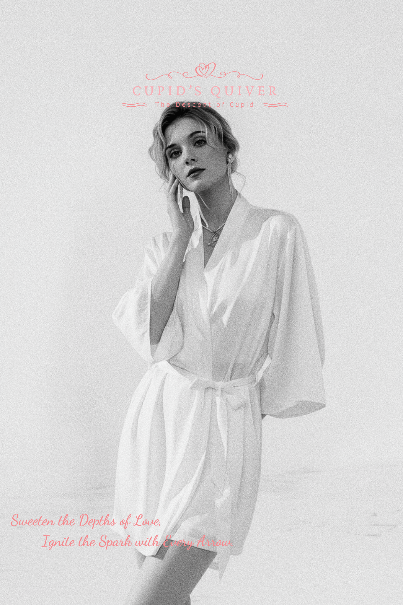 Destello de Alba — Bata blanca con cinturón, talla única ajustable - Cupid‘s Quiver
