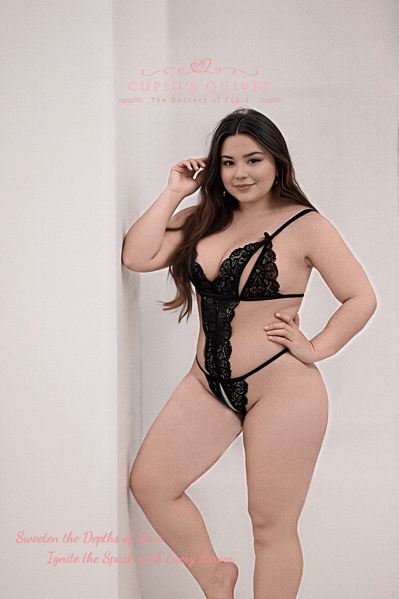 Ébano Seductor — Lencería negra erótica plus size en diseño tentador - Cupid‘s Quiver