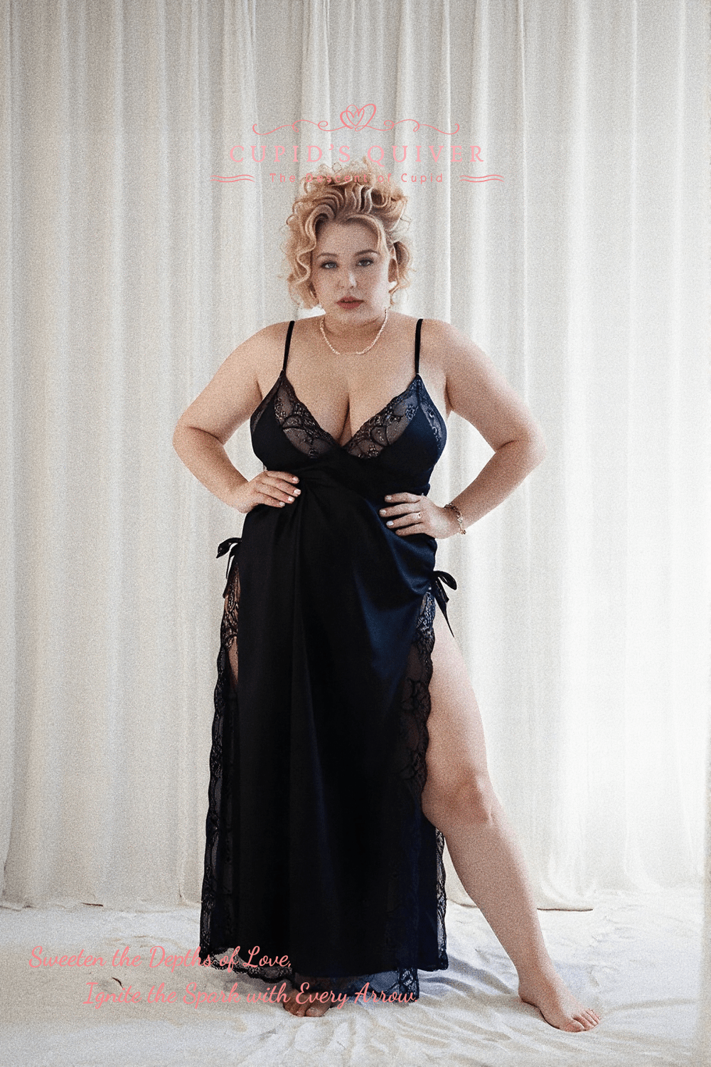 Bruma Misteriosa – Camisón negro sexy talla grande - Cupid‘s Quiver