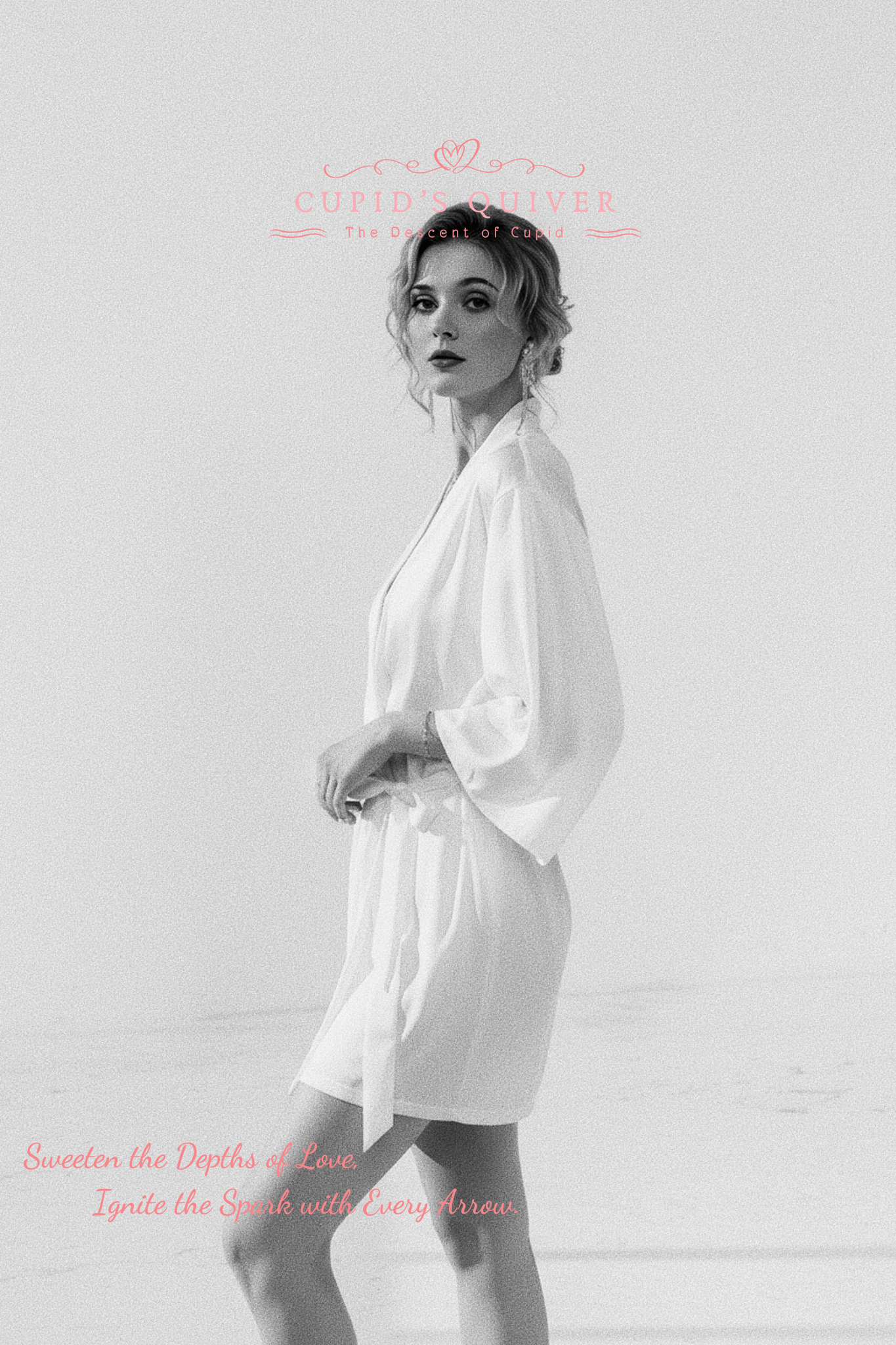 Destello de Alba — Bata blanca con cinturón, talla única ajustable - Cupid‘s Quiver