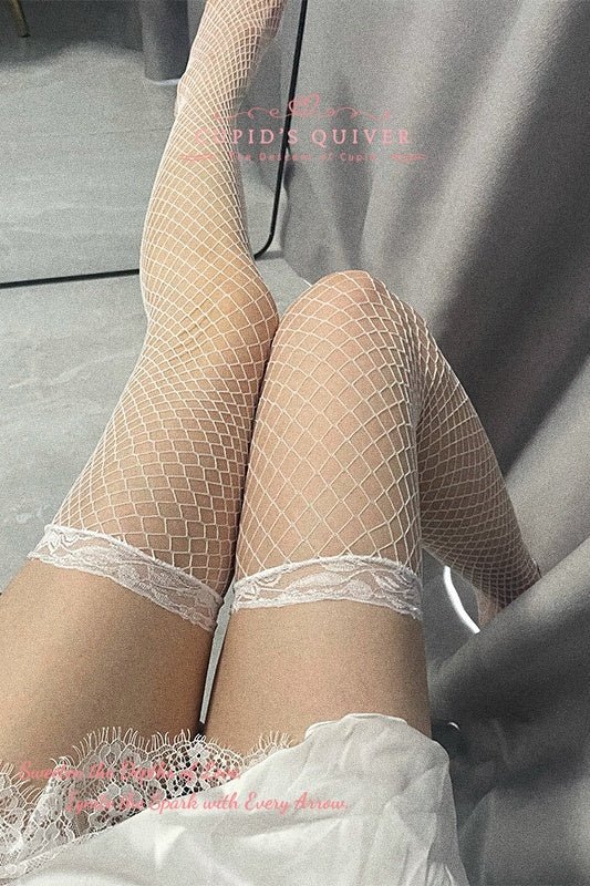 Medias de red a la rodilla - Blanco - Cupid‘s Quiver